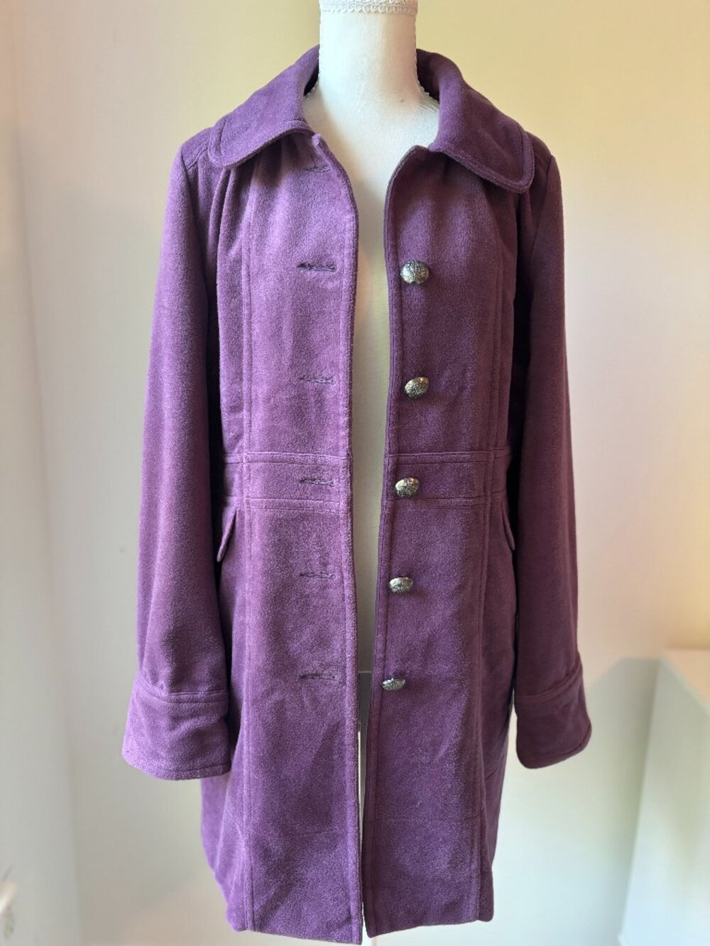 Rare Vintage dELiA*s Y2K Purple Empire Waist Coat Jacket Size Large